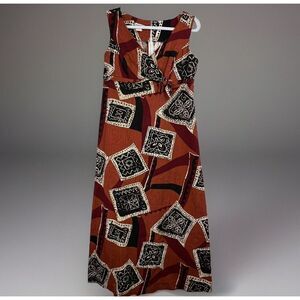 VTG 60s‎ 70s Liberty House Hawaii Women Medium Tribal Geometric Midi Dress